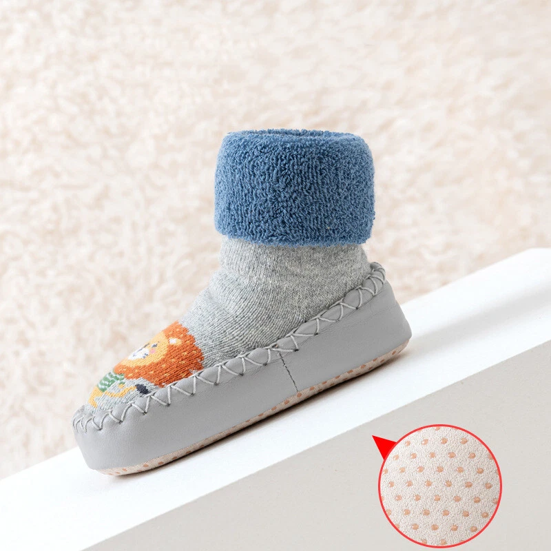 Kids Baby Boys Toddler Anti-slip Slippers Socks Girls Cotton Winter Boot Shoes Foto 4 de 4