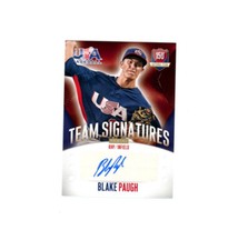 2014 USA 15U National Team SP BLAKE PAUGH AUTO RC! Team Signatures Pitcher SEE