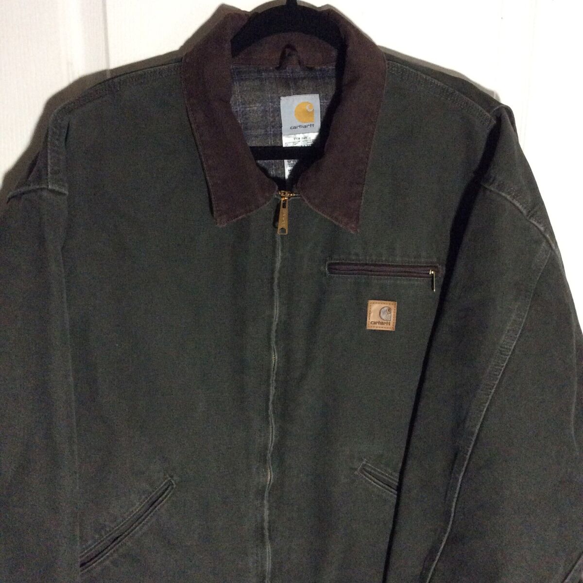 Vintage Carhartt J97 MOS Detroit Work Jacket Men's Size 3XL Green Blanket  Lined