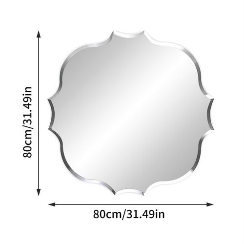 Unique Frameless Irregular Beveled Wall Mirror for Bathroom Vanity Smooth Finish - Picture 16 of 16