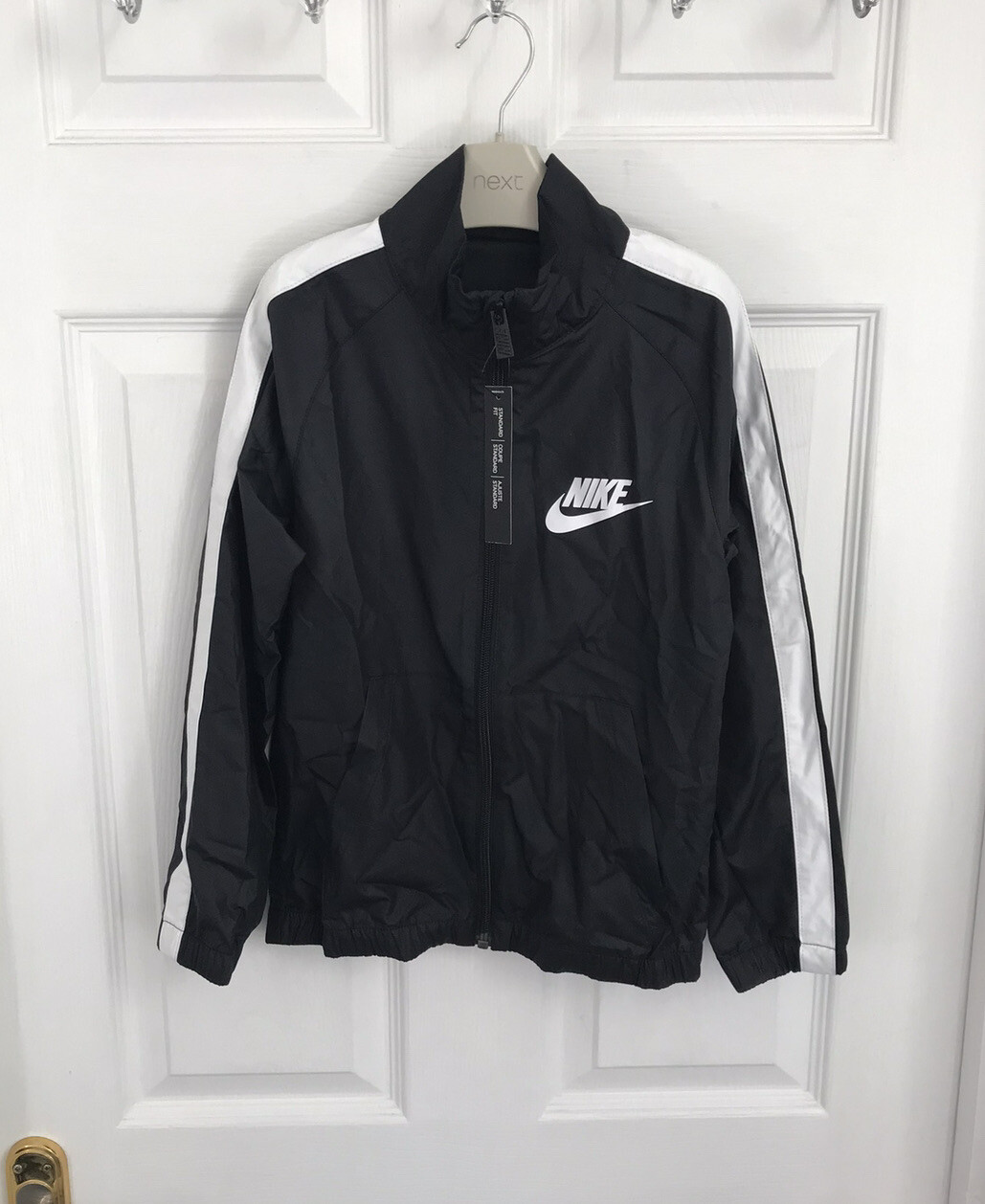 SACAI X NIKE Giacca Nike Track Top Ragazzo Nera XS 6 8 anni Nuova con etichette