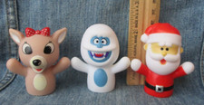 Lot Of 3 RUDOLPH THE RED NOSED REINDEER FINGER PUPPETS Bumble Clarice Santa BST5