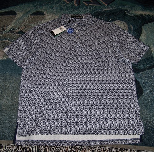 NEW RALPH LAUREN RLX Poly Spandex Polo Golf Shirt MILBURN COUNTRY CLUB Sz L Blue - 第 2/7 張圖片