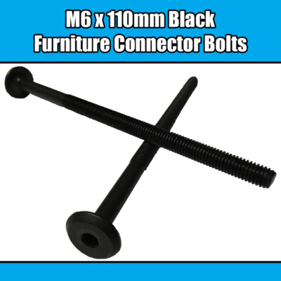 M6 x 110 mm schwarz Möbelverbinder Schrauben Innensechskant Befestigung Bett Kinderbett Einheit Tisch