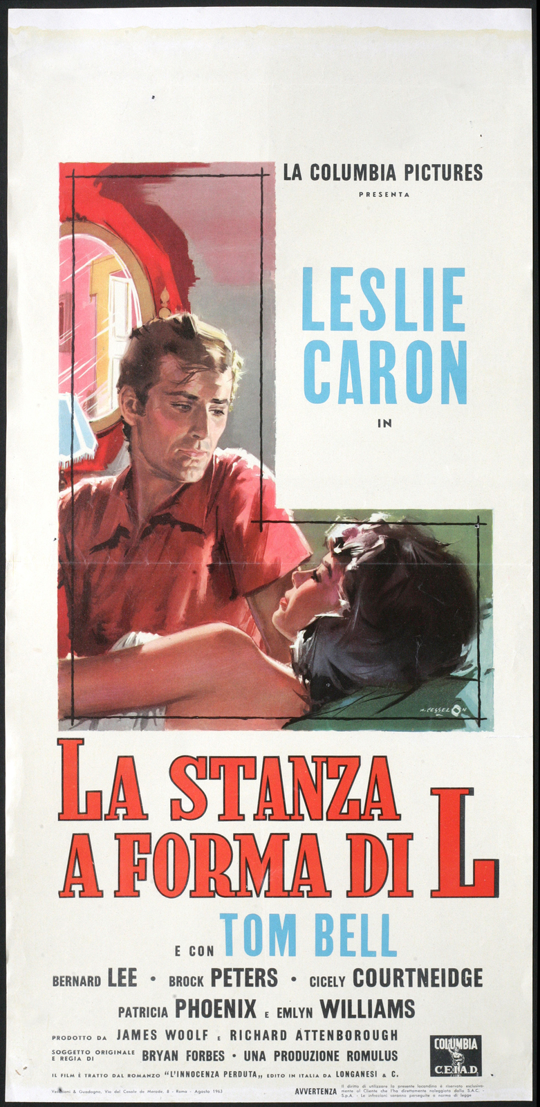 Locandina originale film La stanza a forma di L (1962) - Regia di Bryan Forbes