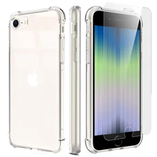 For iPhone SE 3rd Gen 2022/SE 2/8/7 Clear Case Shockproof Cover/Screen Protector