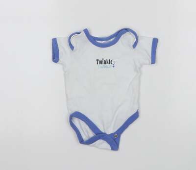 B&M Jungen weiß Baumwollmischung Trikot Einteiler Größe 0-3M