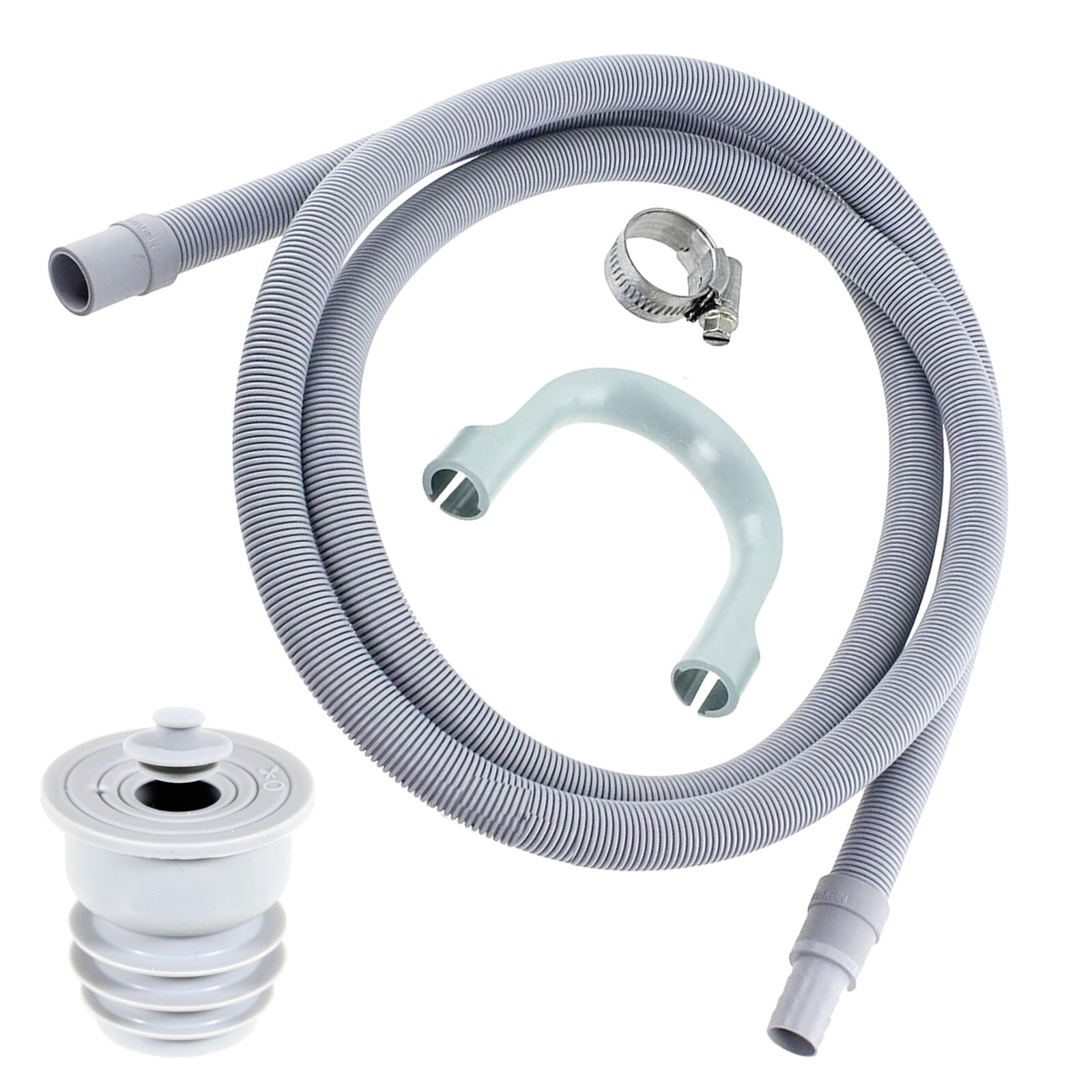 Drain Hose Seal Plug Kit Washing Machine Dishwasher Waste Pipe Extension 1.5m