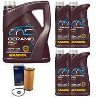 MotoröL Set Mannol 10W-40 Ceramic Pro 9 Liter + ÖLfilter FüR Mercedes S-Klasse
