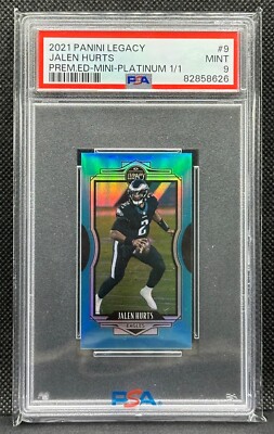 2021 Panini Legacy Jalen Hurts Premium Platinum Mini #1/1 PSA 9 Mint