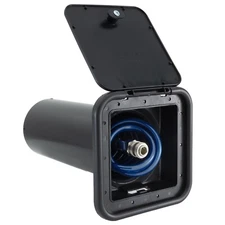 RecPro RV Exterior Spray Port | Spray Away Box with 15’ Blue Coil Hose