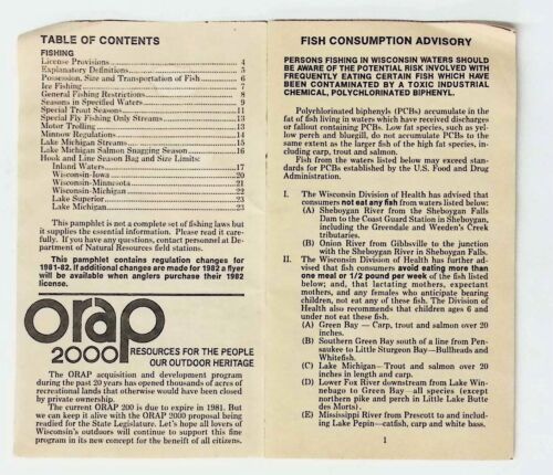 1981-82 Wisconsin Fishing Regulations Guide Pamphlet - Picture 2 of 4