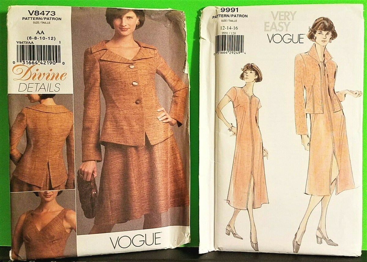 Easy Vogue V8473 9991 Sheath Dress,Flare Skirt Long Sleeve Jacket Sewing Pattern | eBay Easy Vogue V8473 9991 Sheath Dress,Flare Skirt Long Sleeve Jacket Sewing Pattern | eBay