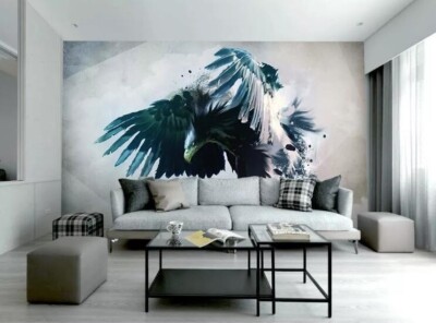 3D Blau Gemalt Adler Q550 Tapete Wandgemälde Fototapete Selbstklebend Kay