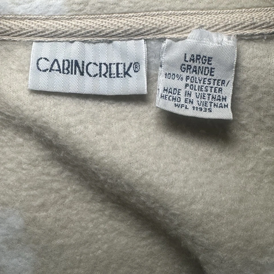 Cabin Creek Vintage Fleece Shirt Jacket Moose Print Collared Button Up Lounge - Image 4 of 4