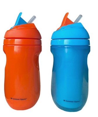 Tommee Tippee Isolierter Trinkbecher Mit Weichem Pop-Up-Strohhalm 12M+ Twin-Pack