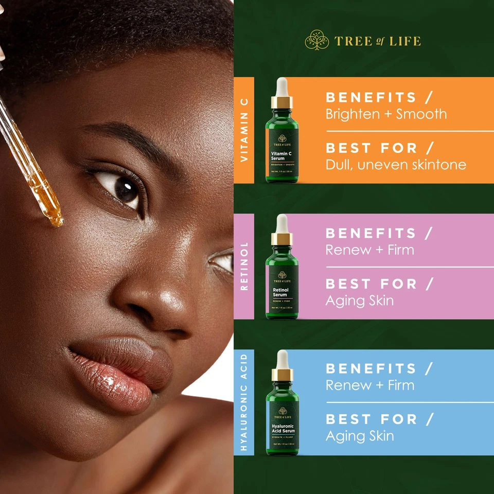 Vitamin C Retinol Hyaluronic Acid Facial Care Set - 3 x 1 Fl Oz - Image 3 of 4