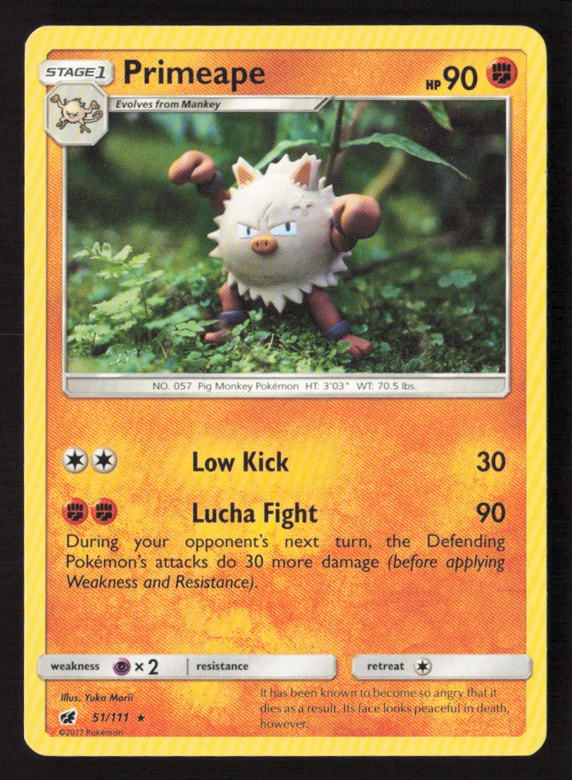 Primeape 51/111 Rare Crimson Invasion Pokemon Lightly Played
