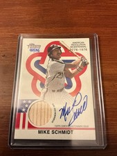 Mike Schmidt 2025 Topps Heritage High Number Bicentennial Autograph Relic 47/76
