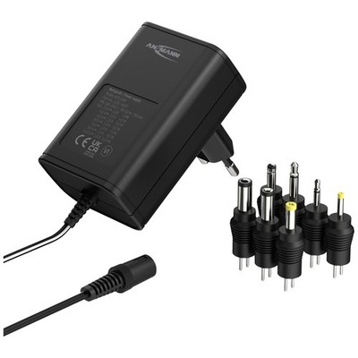 Ansmann 1201-0023 Steckernetzteil, einstellbar 12 V/DC, 9 V/DC, 7.5 V/DC, 6 V...