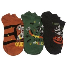 Womens 3 Pair Disney Nightmare Before Christmas No-Show Low Cut Halloween Socks