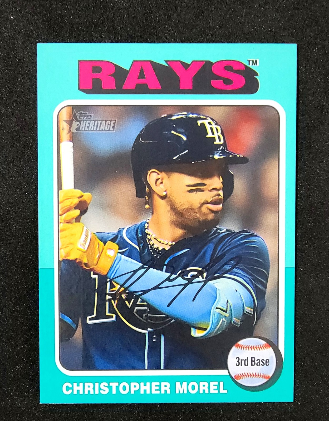 2024 Topps Heritage #575 Christopher Morel Aqua Border