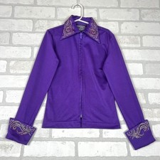 Silver River Horse Show Shirt Kids Small Purple Rhinestone Western Equestrian S