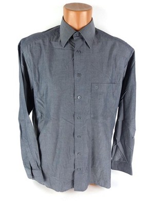 Olymp Golf Herren Hemd Gr. 39 M grau langarm Baumwollemix Freizeithemd (13086-1)