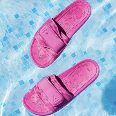 Men s Size 8 (9W) adidas x Pharrell Boost  Semi Solar Pink  Slides Sandals NWOB
