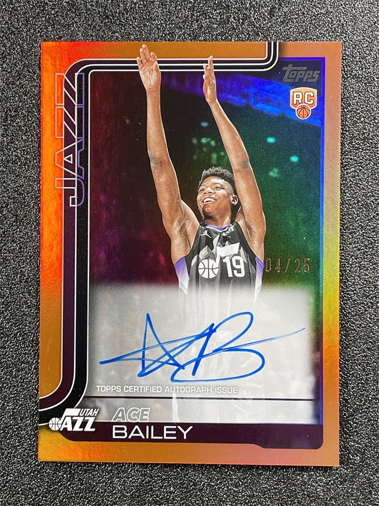 2025-26 Topps Flagship Ace Bailey Rookie RC Real One Auto Orange Rainbow /25