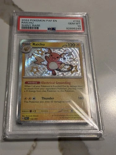 PSA 10 GEM MINT Raichu 132/091 Baby Shiny Rare Paldean Fates 2024 Pokemon