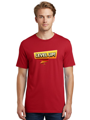 Level-Up-4 Mens Graphic Tee, 100% Cotton, Casual Summer Wear