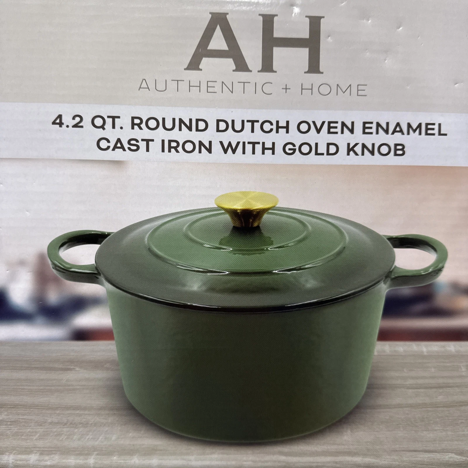 Authentic Home Green Enameled Cast Iron Round Dutch Oven 4.2 Qt New In Box
Opens in a new window or