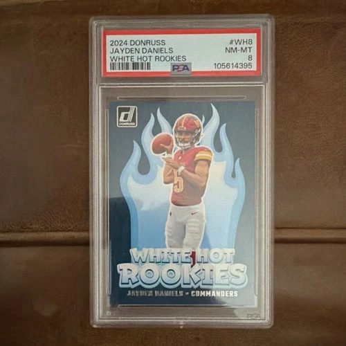 Panini Donruss 2024 White Hot Rookies Jayden Daniels #WH8 Rookie Commanders PSA…