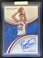 2024-25 Panini Immaculate Collection Bill Laimbeer Ink Red Auto #/49 Pistons
