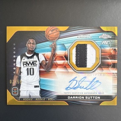 2023-24 Topps Chrome OTE | Darrion Sutton | Gold Auto Jersey Refractor RC SP /50