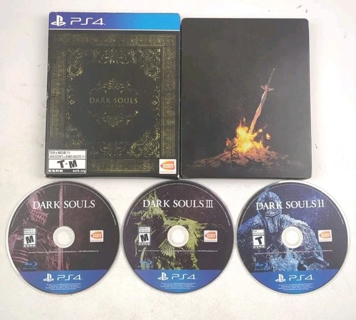 Dark Souls Trilogy PS4 Steelbook Complete W/Slipcover Dark Souls 1 2 3 CIB NTSC