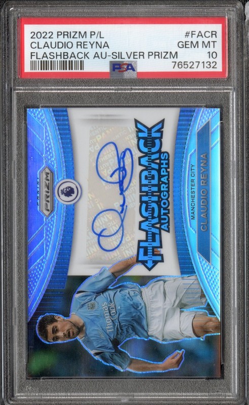 2022-23 Prizm Premier League Claudio Reyna Flashback Silver Auto /99 #CR PSA 10