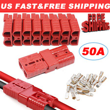 10pcs Red 50a Battery Quick Connect Disconnect Winch Connector Plug Power Supply 10pcs Red 50a Battery Quick Connect Disconnect Winch Connector Plug Power Supply