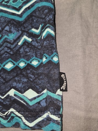 Billabong Tribal Aztec Geo Pattern Surf T-Shirt Men’s L Blue Teal Black Y2k - Picture 3 of 6