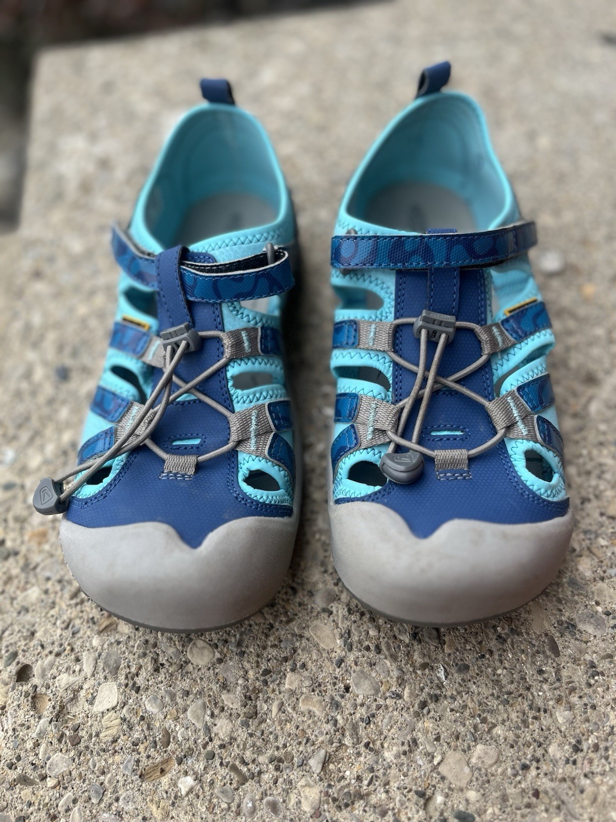 Sandali Keen Notch Creek unisex bambini lavabili impermeabili blu mimetici taglia 7