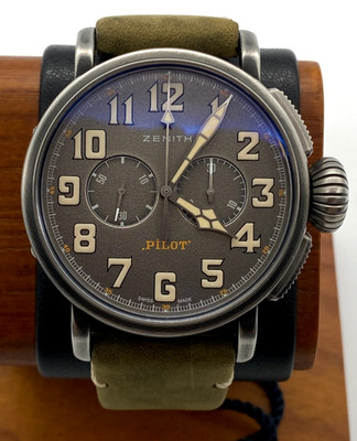 Zenith Heritage Pilot Type 20 Chronograph Steel Titanium Mens Watch 11.2430.4069