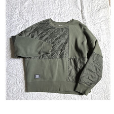 VANS Quilted Green Fleece Crew Neck Pullover Sweatshirt Men's M Long Sleeve