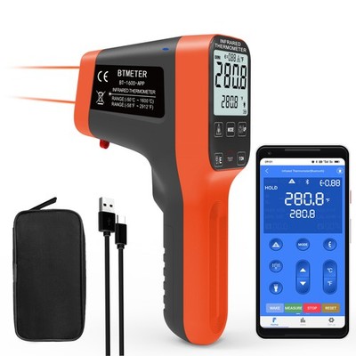 Digital High Temperature 1600°C Infrared Laser Thermometer Pyrometer 30:1 W/APP