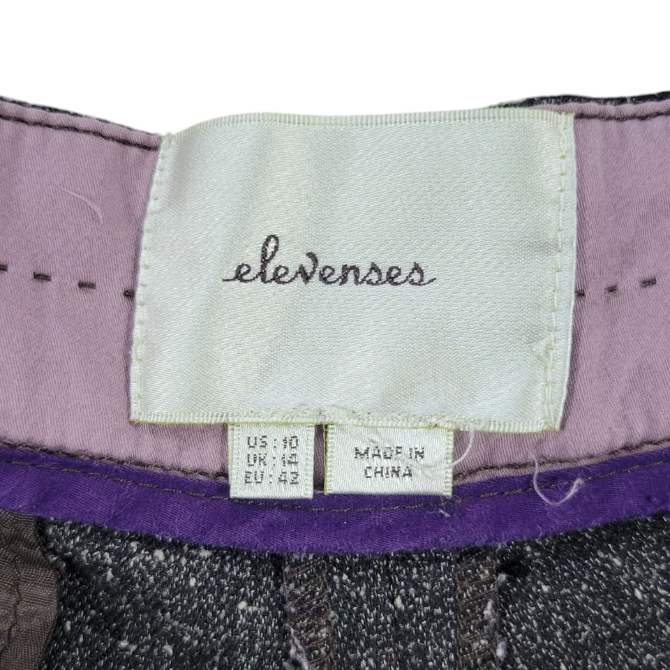 Calça Elevenses Anthropologie Brighton Feminina 10 Marrom Tweed Perna Larga - Imagem 3 de 4