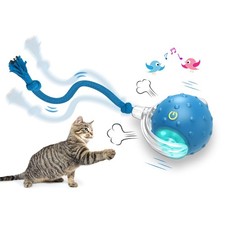 Giociv Interactive Cat Toys Ball for Indoor Cats Fast Rolling on Carpet, Blue