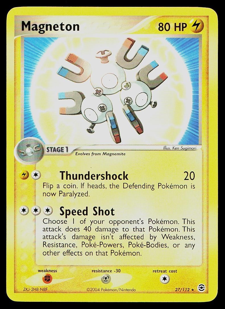 Pokemon Card FireRed & LeafGreen Magneton 27/112 Rare