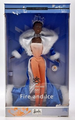 Salt Lake City 2002 Olympic Fire and Ice AA Barbie Puppe / Mattel 53863, NrfB