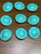 Buttons 9 Light green shank back round plastic curved dome 1"