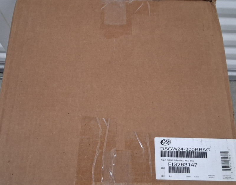 D&W Fine Pack DSGW24-300RBAG Case (7,200) Red 7.75" Giant Wrapped Straw(Plastic)